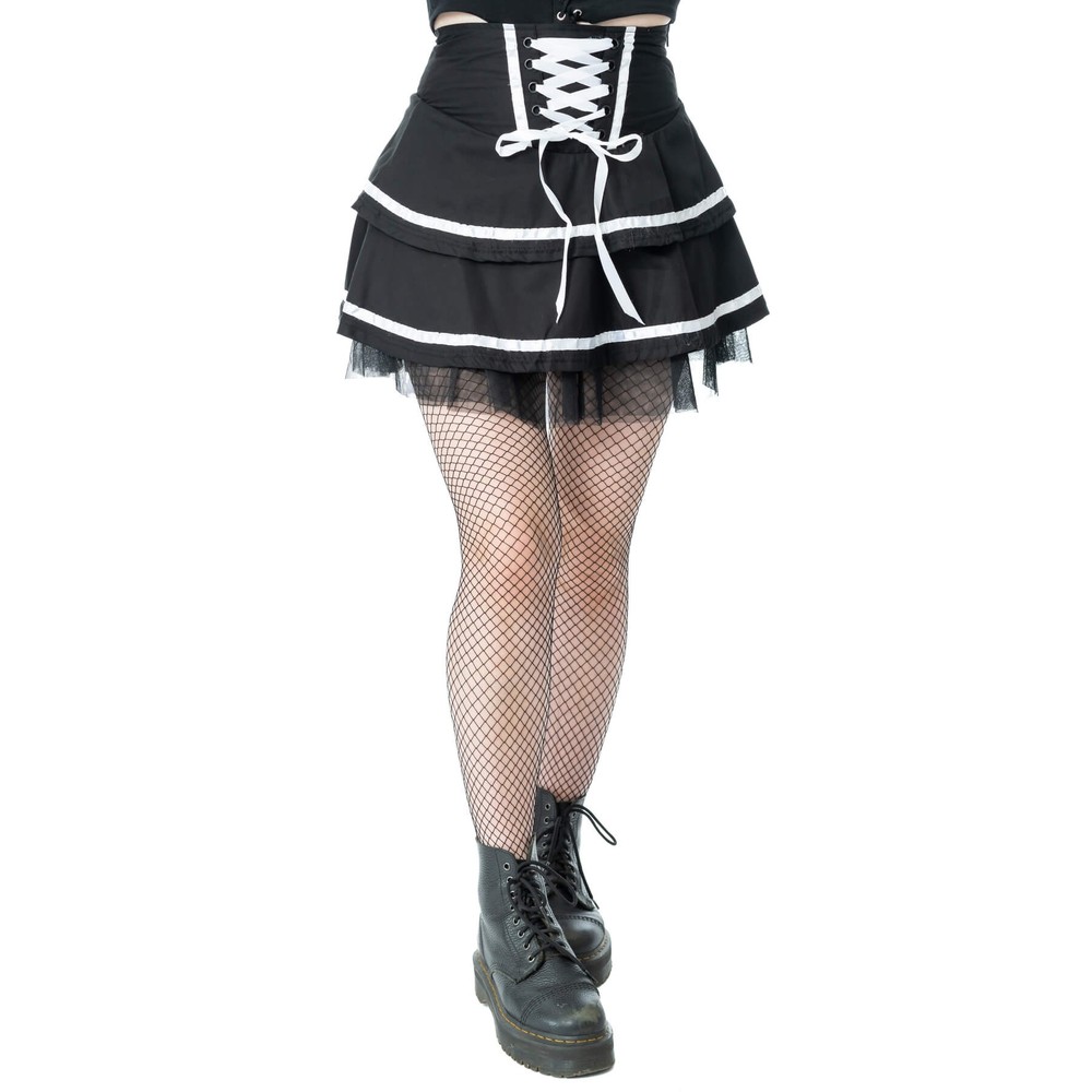 Poizen Industries - Phantom Waltz Short skirt - Black/White